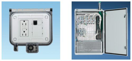 Figure 10. - Panduit IndustrialNet Data Access Port (left) and Panduit Industrial Zone Enclosure (right)