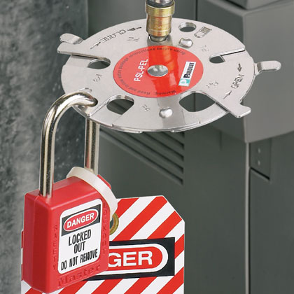 Universal Pneumatic Disconnect Lockout Device - Locked and Tagged
